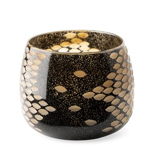 Mojave Small Black and Gold Detail Glass Vase 