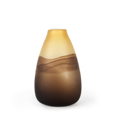69040 - Pyla Large Yellow/Brown Glass Sand Dune Inspired Vase