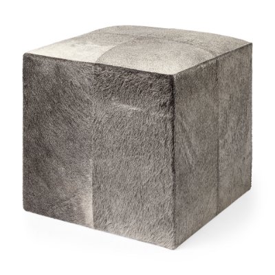 69055 - Zahavi I 20" Grey-toned hair-on-hide ottoman