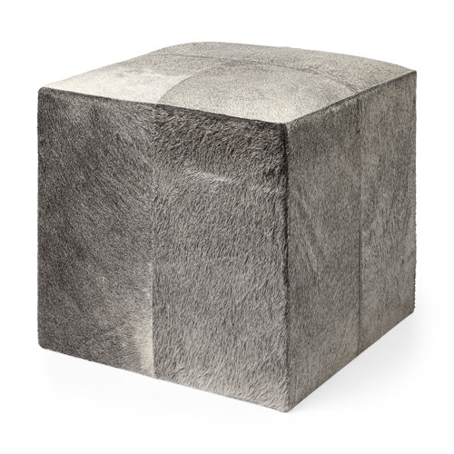 69055 - Zahavi I 20" Grey-toned hair-on-hide ottoman