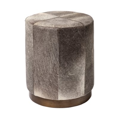 69056 - Zahavi I 23"H grey-toned hair-on-hide ottoman