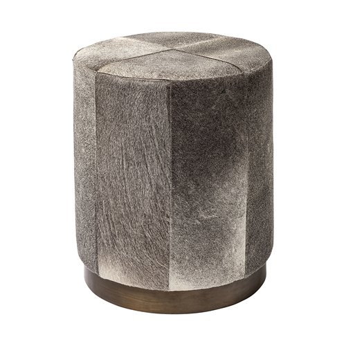 69056 - Zahavi I 23"H grey-toned hair-on-hide ottoman