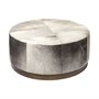 69057 - Zahavi 36" Gray Hair-On-hide W/Metal Base Ottoman