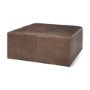 69058 - Minara 36" Square Brown Leather Wrapped w/Wood Base Ottoman