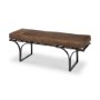 69062 - Jessie 55L x 16W Brown Leather Seat W/Black Metal Base Accent Bench