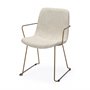 68315 - Sawyer II Beige Fabric Wrap Gold Metal Frame Dining Chair