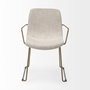 68315 - Sawyer II Beige Fabric Wrap Gold Metal Frame Dining Chair