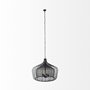 67308 - Camila (40"x31") Black Metal Mesh-Style Four Bulb Chandelier 