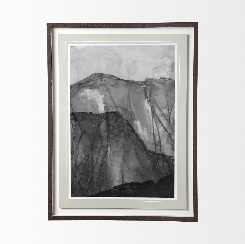 12809 - Rising Ridge I by Mercana Studio a Hand Embellished Textured Framed Art Print Matted under Glass