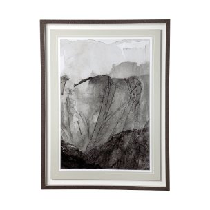 Rising Ridge II by Mercana Studio a Hand Embellished Textured Framed Art Print Matted under Glass