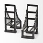 57157 - Suspension Set of 2 19L x 4W Brown Wrought Iron Suspension Bridge Bookends