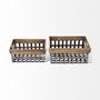 57851 - Chartrand Set of 2 Wood And Metal Open Crate Style Baskets