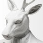 57901 - Mozart 22.5H White Painted Resin Deer In A Suit Bust
