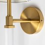 65245 - Santander II 6.5x22 Gold Metal and White Linen Shade Wall Sconce 