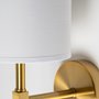 65245 - Santander II 6.5x22 Gold Metal and White Linen Shade Wall Sconce 