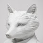 57900 - Murray 13H White Painted Resin Fox in a Suit Bust