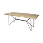 68752-AB - Papillion II 80x40 Rectangular Blonde Live Edge Sold Wood Top Black Metal Base Dining Table