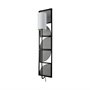 68985-AB - Navin 10x46.5 Black Metal Body White Fabric Shade Rectangular Wall Sconce 