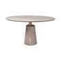69032-AB - Maxwell II 54" Round Brown Solid Wood Top Brown Wood/Gold Metal Base Dining Table