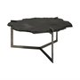 69049-AB - Shale 37" Irregular Live-Edge Black Slate w/Flat Iron Base Coffee Table 