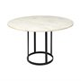 68849-AB - Tanner II 48" Round White Marble Top Black Metal Base Dining Table
