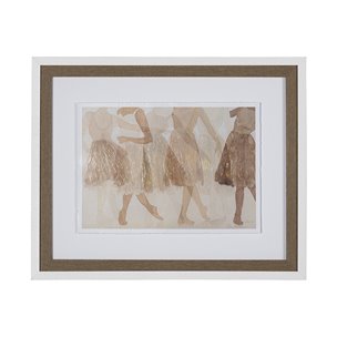 Posture by Mercana Studio a Hand Embellished Textured Framed Art Print Matted under Glass
