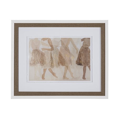 13319 - Posture by Mercana Studio a Hand Embellished Textured Framed Art Print Matted under Glass