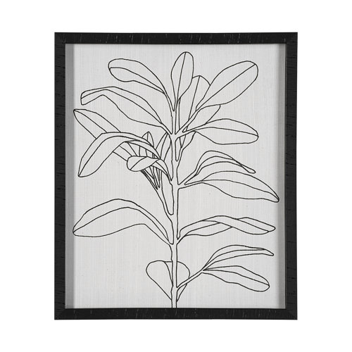 13327 - Olive Branch Countour I by Emma Scarvey Hand Embellished Textured Framed Art Print Matted under Glas