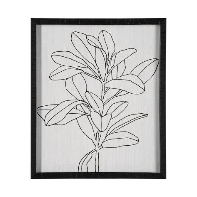 13328 - Olive Branch Countour II by Emma Scarvey Hand Embellished Framed Art Print Matted under Glass
