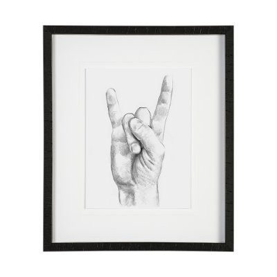 13335 - Hand Signs IV by Jennifer Paxton Parker a Framed Art Print Matted under Glass