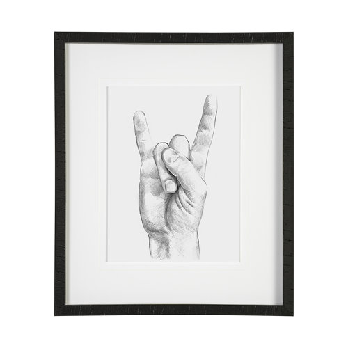 13335 - Hand Signs IV by Jennifer Paxton Parker a Framed Art Print Matted under Glass