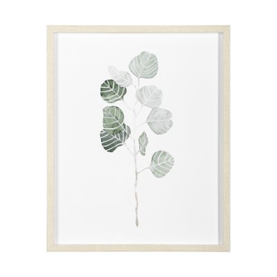 13365 - Soft Eucalyptus Branch I by Emma Scarvey Hand Embellished Framed Art Print Matted under Glass
