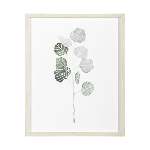 13365 - Soft Eucalyptus Branch I by Emma Scarvey Hand Embellished Framed Art Print Matted under Glass