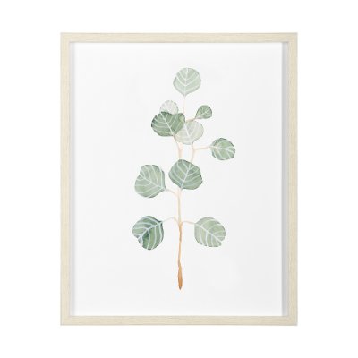 13366 - Soft Eucalyptus Branch II by Emma Scarvey Hand Embellished Framed Art Print Matted under Glass