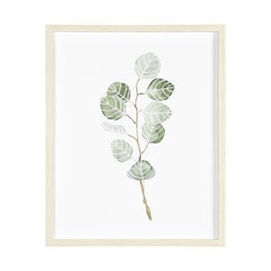 Soft Eucalyptus Branch III by Emma Scarvey Hand Embellished Framed Art Print Matted under Glass