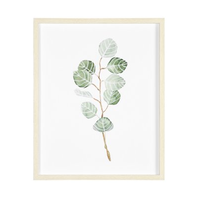 13367 - Soft Eucalyptus Branch III by Emma Scarvey Hand Embellished Framed Art Print Matted under Glass
