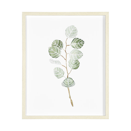13367 - Soft Eucalyptus Branch III by Emma Scarvey Hand Embellished Framed Art Print Matted under Glass