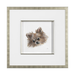 Frankie (Pomeranian 1) by Mercana Studio Hand Embellished Framed Art Print Matted under Glass
