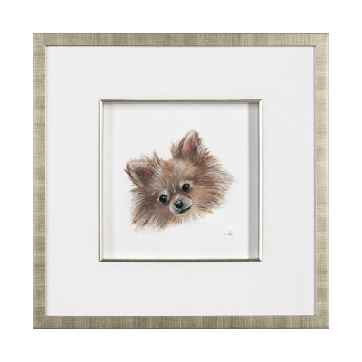 13376 - Frankie (Pomeranian 1) by Mercana Studio Hand Embellished Framed Art Print Matted under Glass