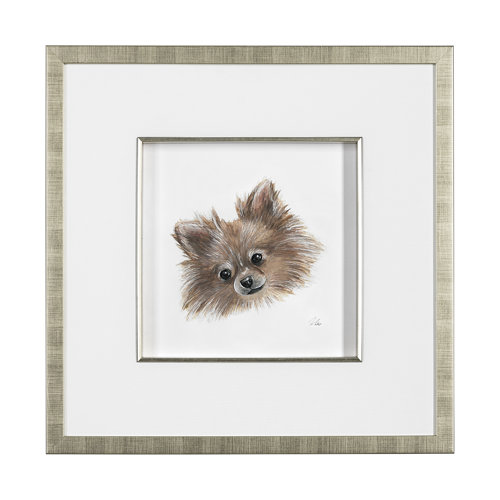 13376 - Frankie (Pomeranian 1) by Mercana Studio Hand Embellished Framed Art Print Matted under Glass