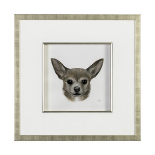 Charlote (Chihuahua) by Mercana Studio Hand Embellished Textured Framed Art Print Matted under Glass