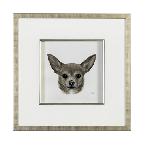 13378 - Charlote (Chihuahua) by Mercana Studio Hand Embellished Textured Framed Art Print Matted under Glass