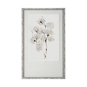 Summer Cotton IV by Chris Paschke a Hand Embellished Textured Framed Art Print Matted under Glass