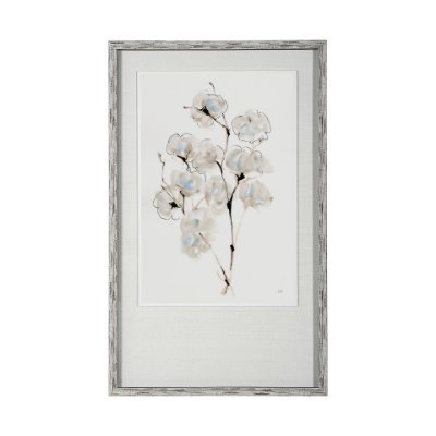 13424 - Summer Cotton IV by Chris Paschke a Hand Embellished Textured Framed Art Print Matted under Glass