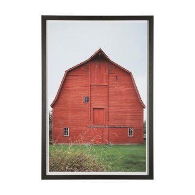 13435 - Red Barn I by Mercana Studio a Hand Embellished Textured Framed Photo Art Print Matted under Glass