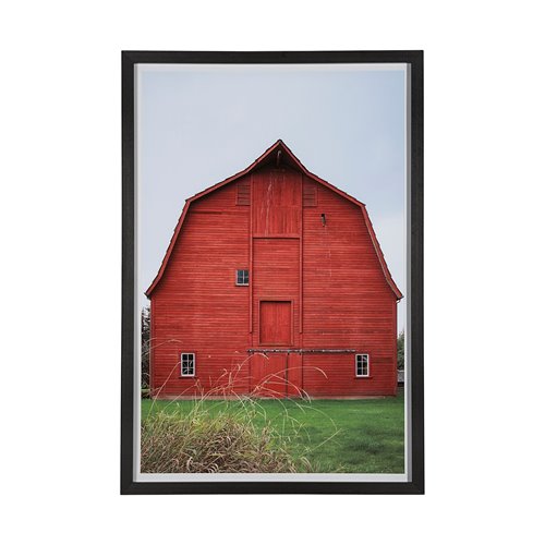 13435 - Red Barn I by Mercana Studio a Hand Embellished Textured Framed Photo Art Print Matted under Glass