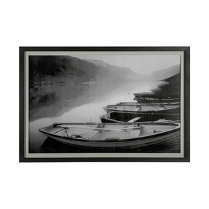 Moored at Sunset by Peter Adams a Hand Embellished Textured Framed Photo Art Print Matted under Glas