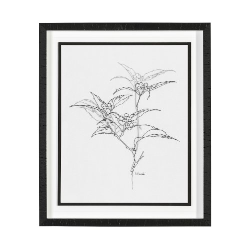 13452 - Arrangement IV by Hiraki a Framed Art Print Matted under Glass
