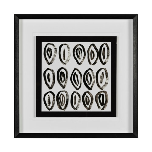 13456 - Mixed Signals II by June Erica Vess a Hand Embellished Textured Framed Art Print Matted under Glass