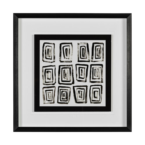 13458 - Mixed Signals IV by June Erica Vess a Hand Embellished Textured Framed Art Print Matted under Glass